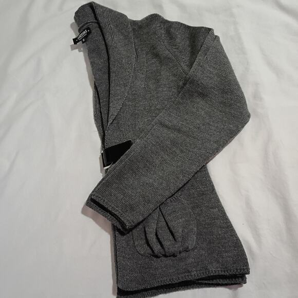 Merino Wool Small Italian Cardigan Coccole Grey Buckle Closure Pockets High-End - Picture 7 of 14